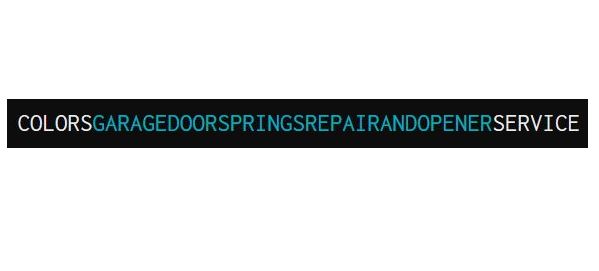 Colors Garage Door Springs Repair and Opener Logo