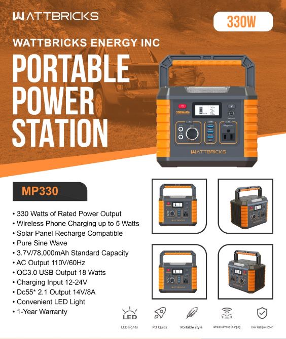 330 Watt Solar Portable Generator Power Source