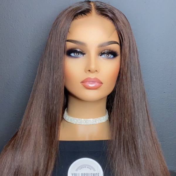Custom Color 26 inch Straight Lace Closure Wig
