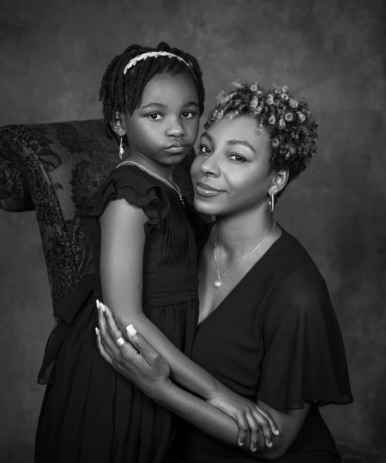 Classic Black & White Family Portrait - Refocus Portrait Studio '22
