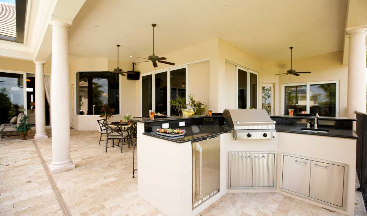 Custom Covered Patio Addition with Outdoor Kitchen