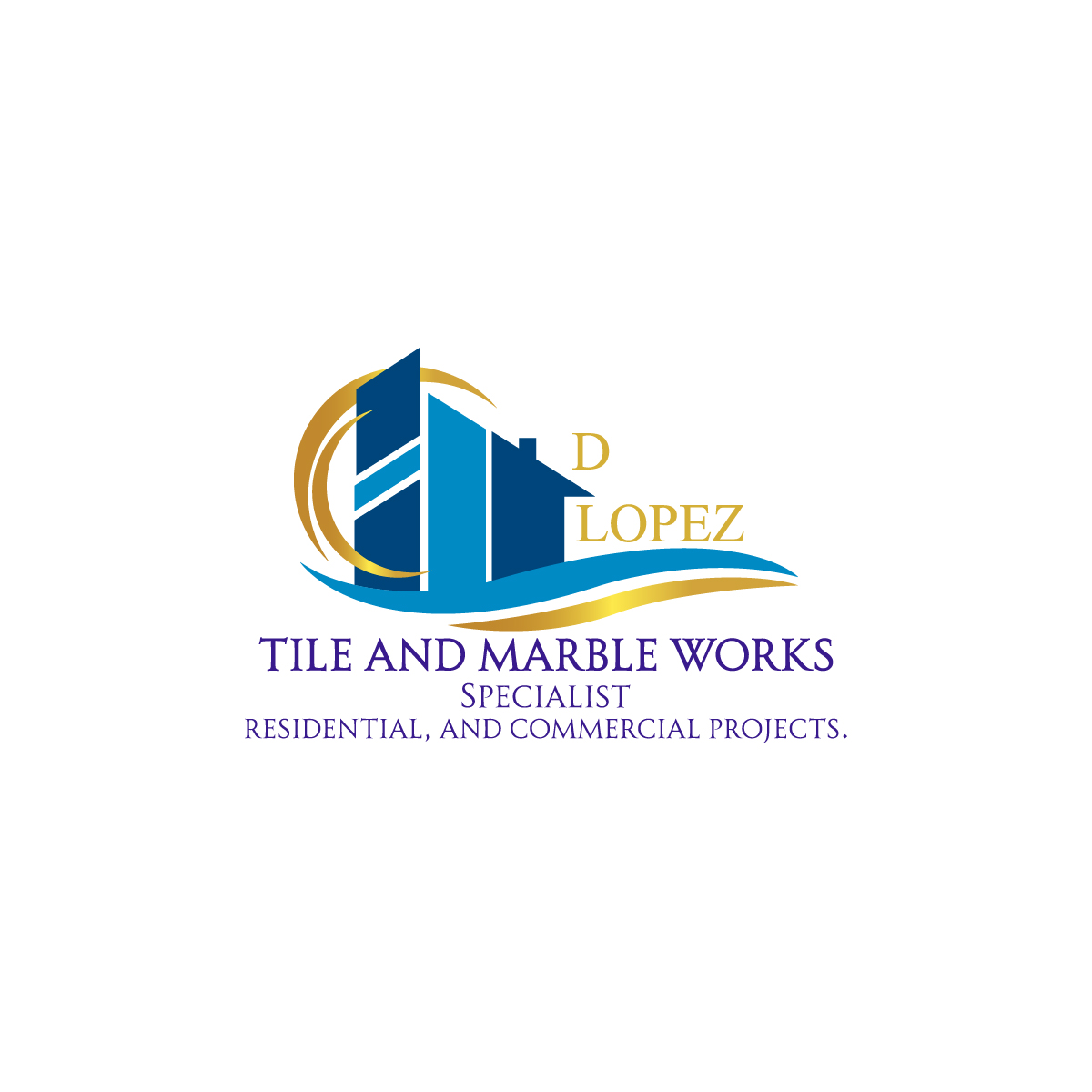 D Lopez Tile and Marble Works Logo