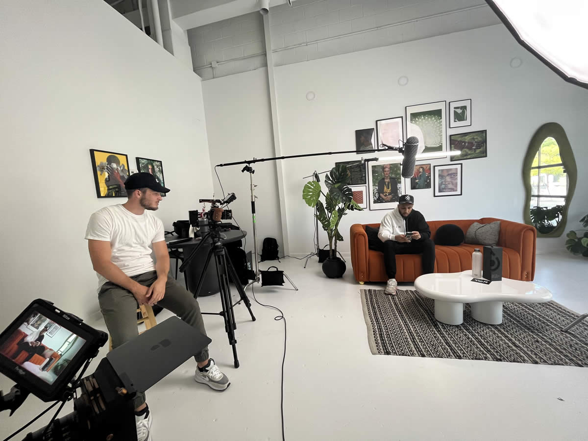 LocalEyes Video Production Atlanta team filming corporate interviews and testimonial videos for businesses and startups.