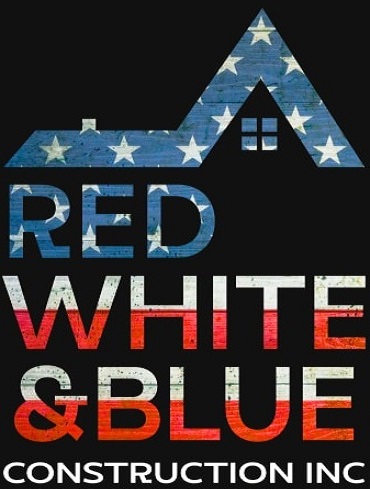 Red, White &amp; Blue Construction Logo