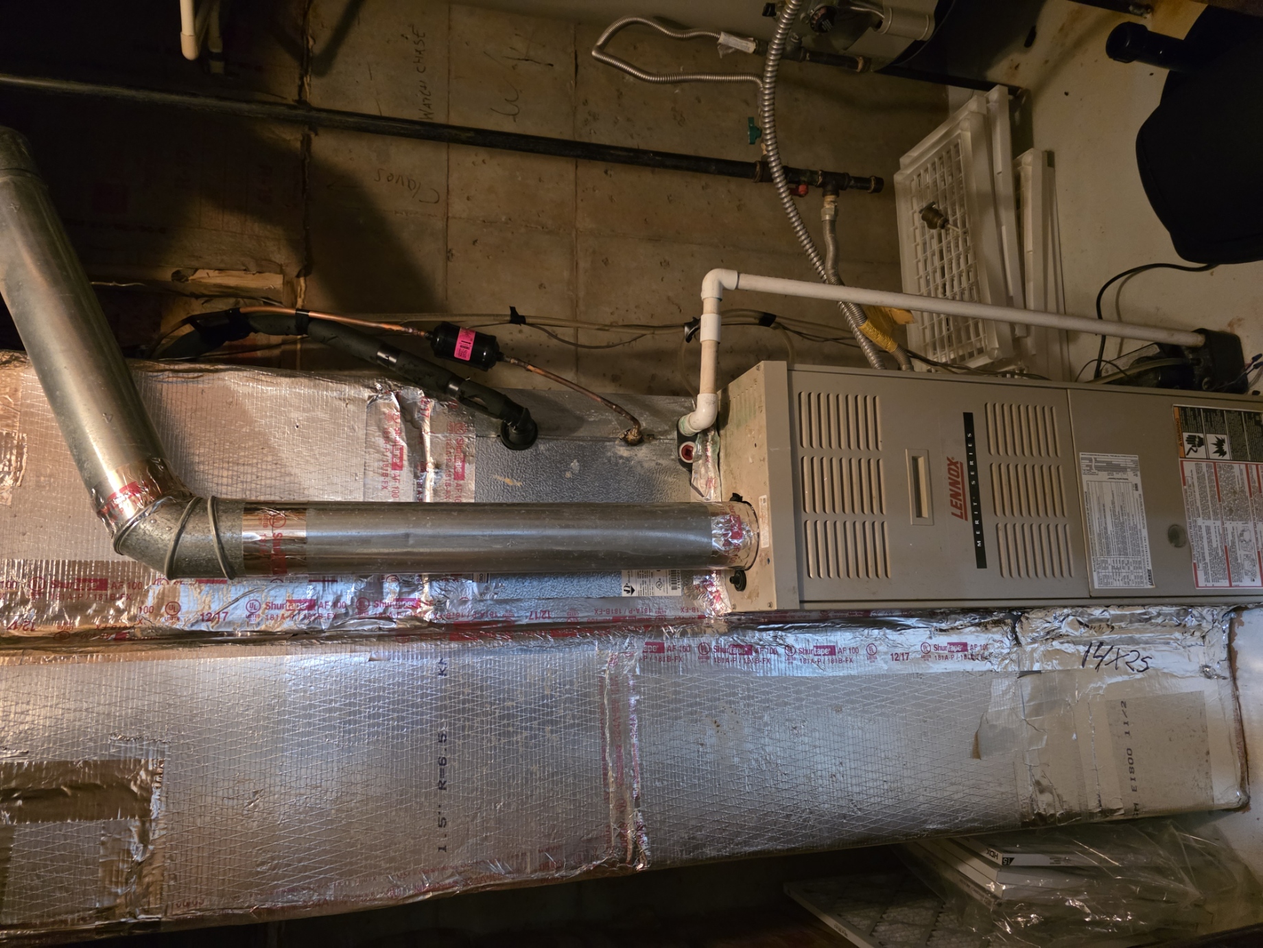 Lennox gas furnace in need of repair by Aaac Service Heating and air